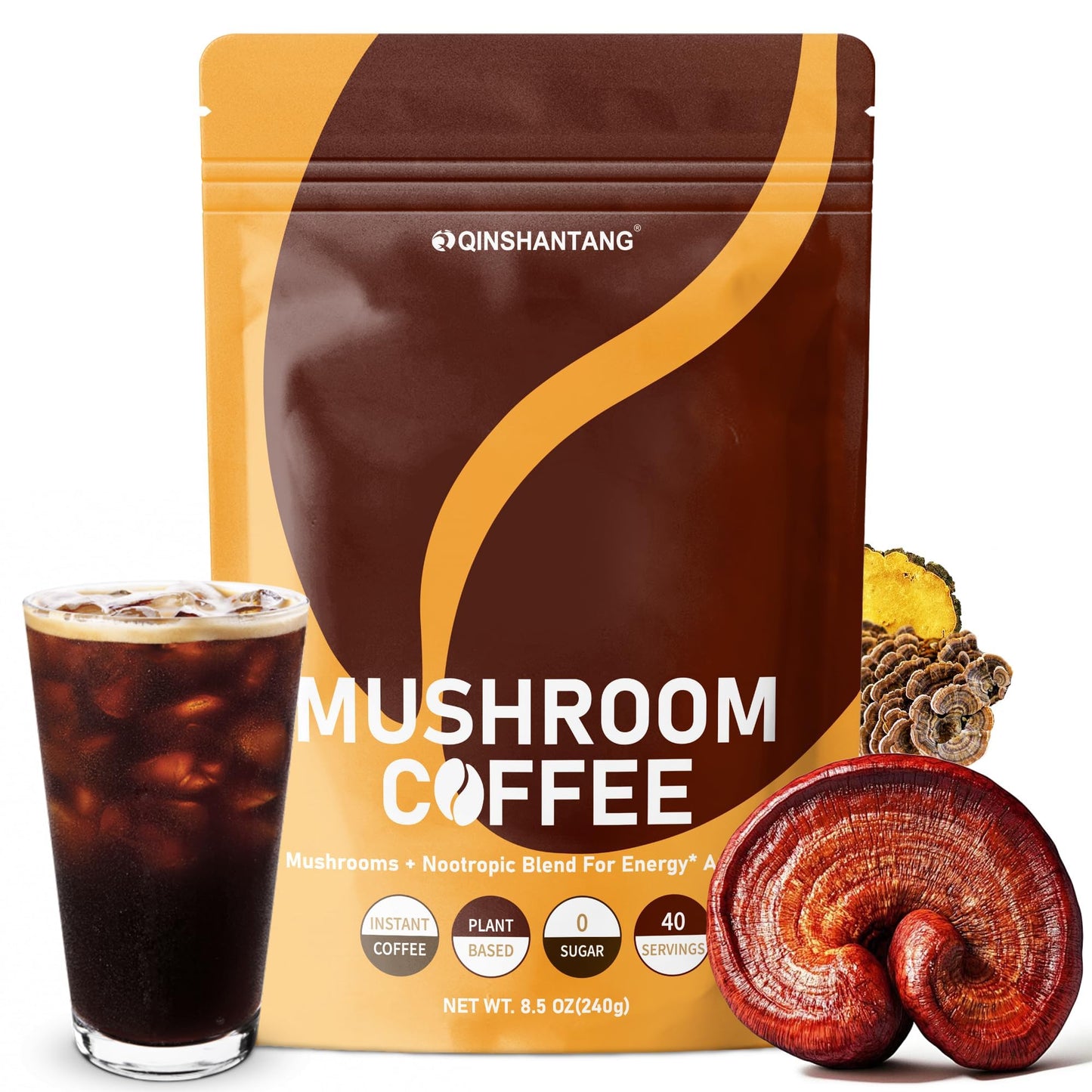 Mushroom Coffee - Instant Mushroom Dietary Support With 14 Mushrooms LionS Mane Reishi Chaga Cordyceps Mct Oil And Adaptogens | Energy Focus And Immunity | Gluten Free 40 Servings