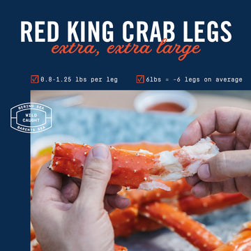 ALASKAN KING CRAB CO.: Red King Crab Legs XXL 6lbs (About 6 Legs) Wild Caught Pre-Cooked Flash Frozen Seafood Meat Rich Flavor and Natural Sweetness with Firm Tender Texture Steam Grill or Broil