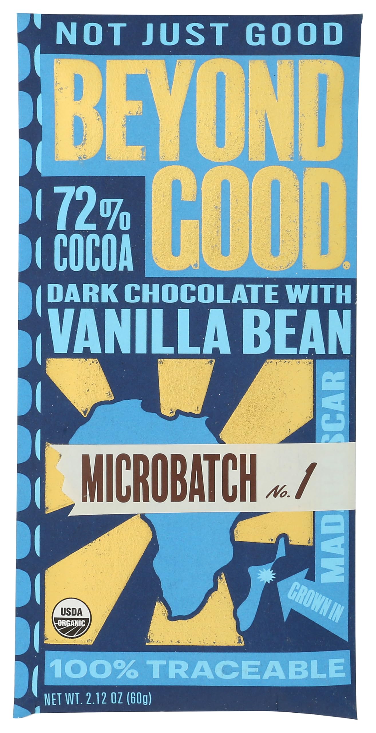 Beyond Good Organic 72% Vanilla Bean Microbatch Chocolate Bar, 2.12 OZ