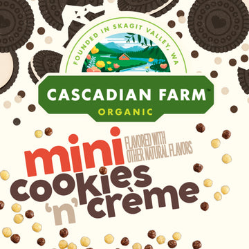 Cascadian Farm Organic Mini Cookies N Creme Breakfast Cereal, Made With Whole Grain, Non-Gmo, 10.7 Oz