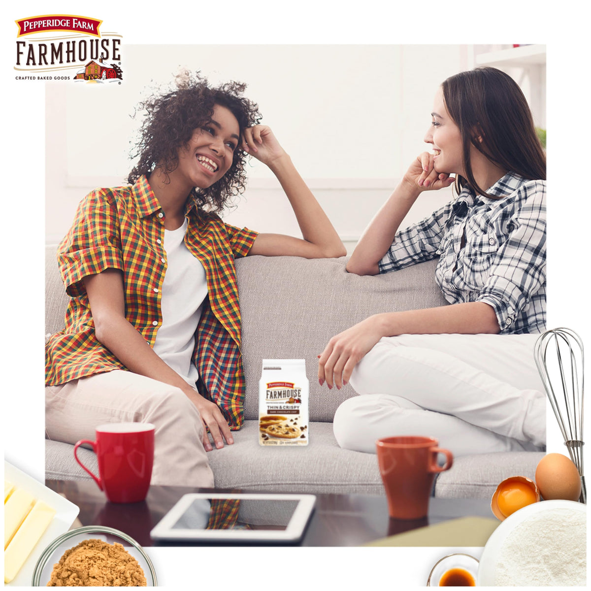 Pepperidge Farm Farmhouse Thin And Crispy Dark Chocolate Chip Cookies, 6.9 Oz Bag (14 Cookies)