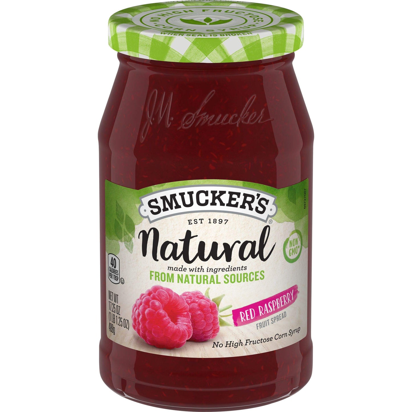 Smuckers Natural Red Raspberry Fruit Spread, 17.25 Ounce
