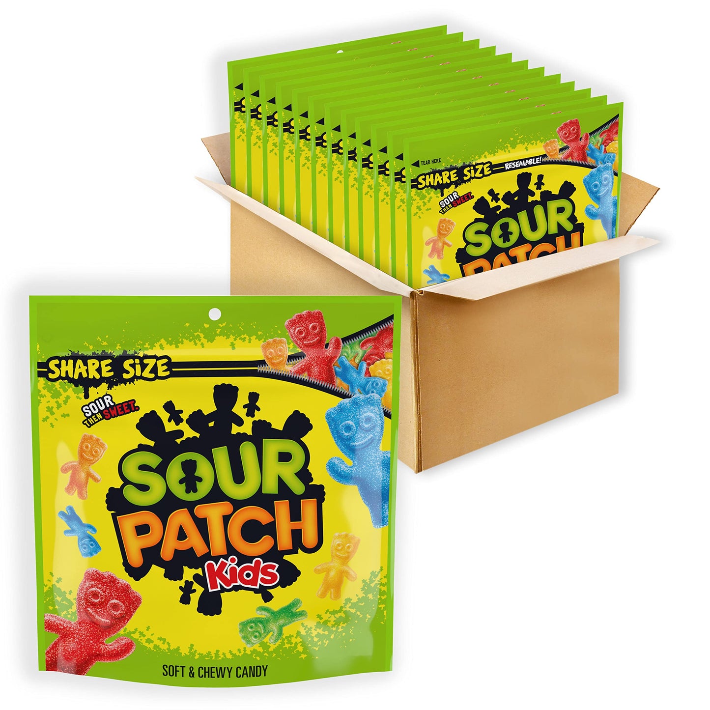 SOUR PATCH KIDS Soft & Chewy Candy, Share Size, Bulk Candy, 12- 12 oz Bags