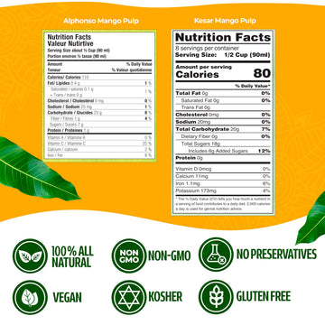 ASHOKA Canned Mango Pulp, Premium Alphonso Mango Extract, Sweetened, 30 Ounce (Pack of 6)