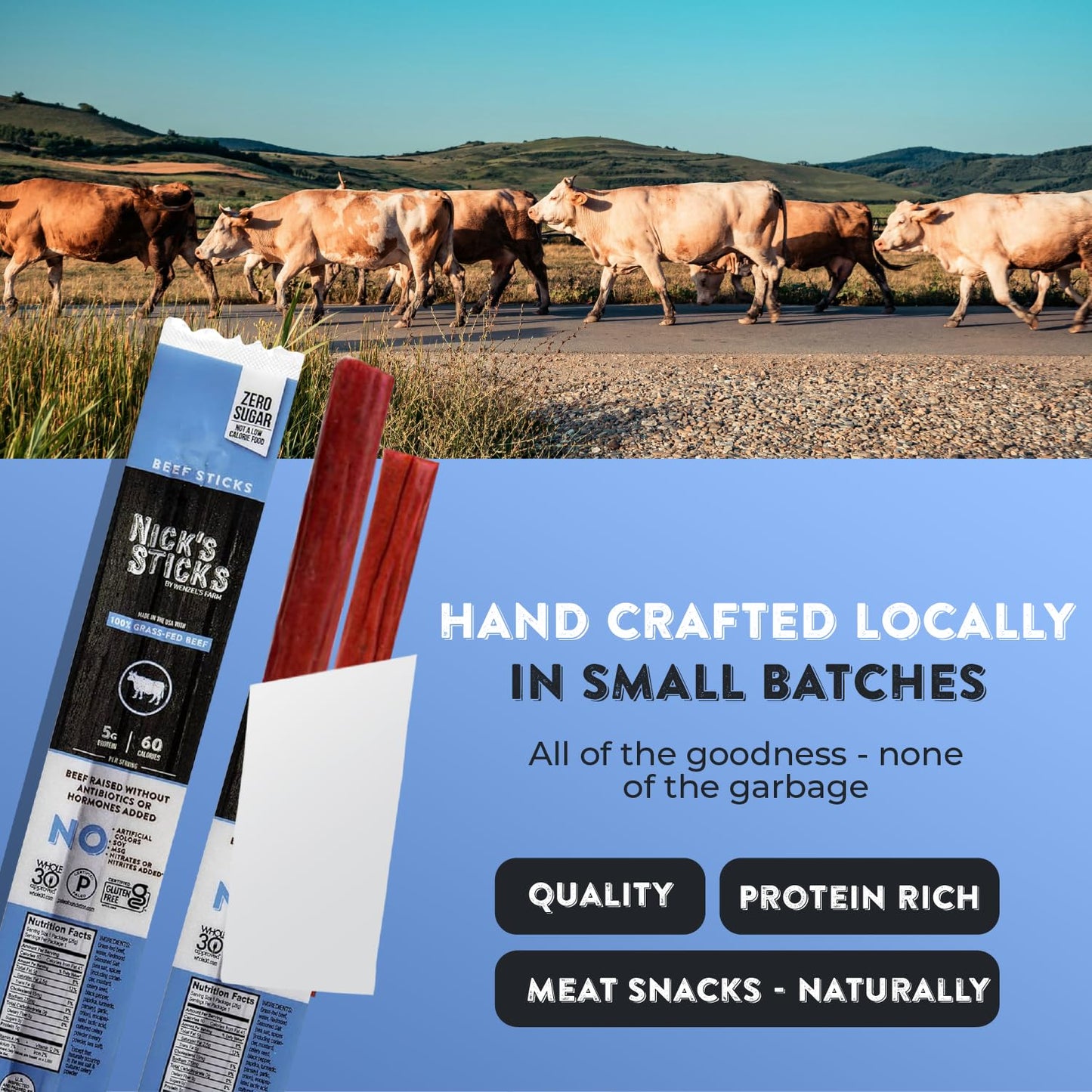 Nicks Sticks Snack Beef Stick Original 1.7 Oz