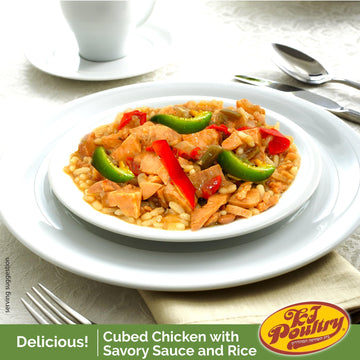 KJ Poultry Kosher Ready Meals - Chicken Chow Mein, MRE Meat Meals Ready to Eat, Gluten Free, Halal, (3 Pack) Prepared Entree Ful