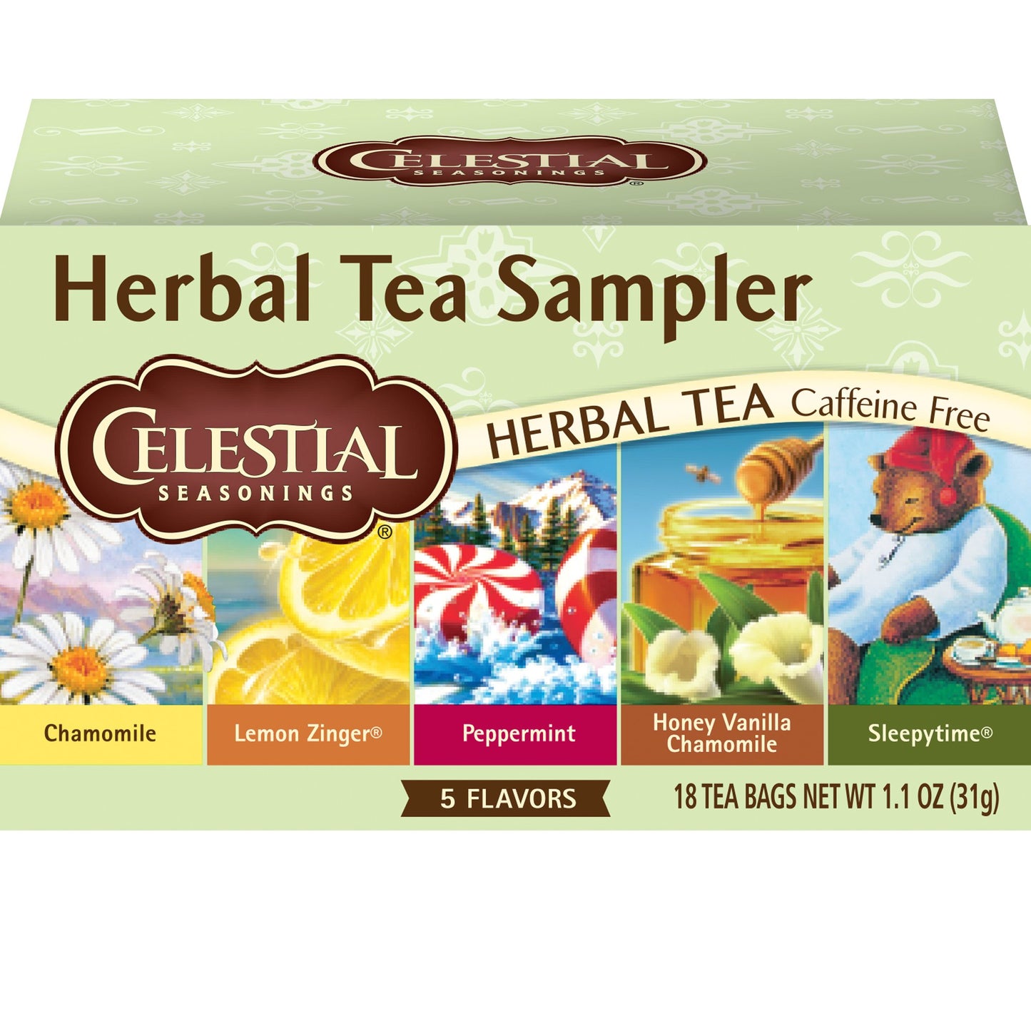 Celestial Seasonings Herbal Tea, Herbal Tea Sampler, 18 Count