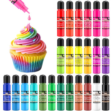 24 Colors Gel Food Coloring Set for Christmas Concentrated Food Coloring Gel for Icing Edible Food Dye for Baking Candy Cake Decorating 0.35 Fl. Oz/Bottles