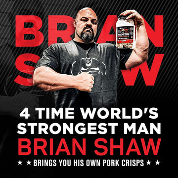 Shaw Strength Protein Pork Rinds (Dill Pickle, 8Oz); Developed For Worlds Strongest Man Brian Shaw, Keto-Friendly, High Protein,