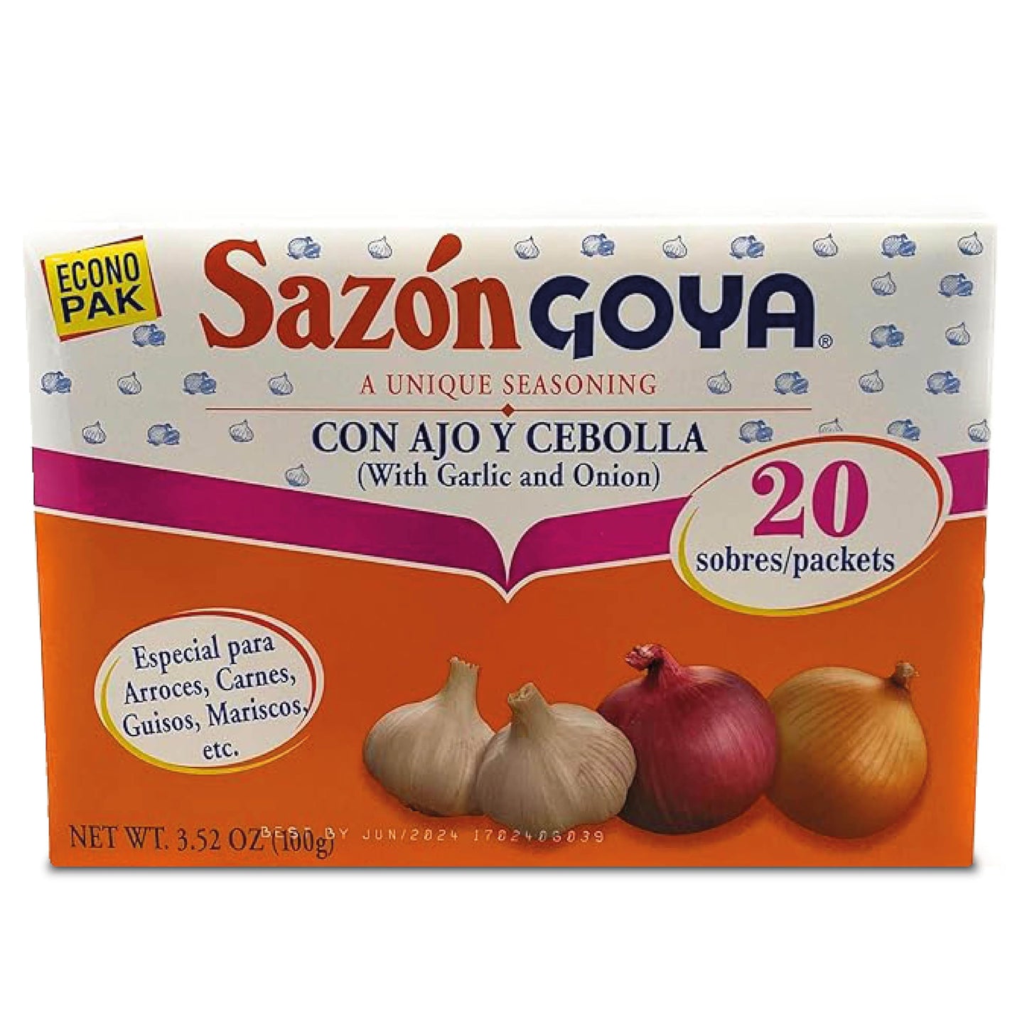 Saz n with Garlic and Onion by Goya, Latin Spice Blend for Poultry, Seafood, Meat and Vegetables, All Purpose Mexican Seasoning