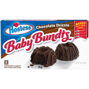 Hostess Chocolate Drizzle Baby Bundts, 8 Cakes