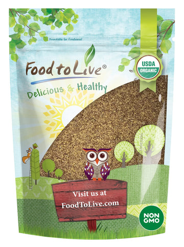 Food to Live Organic Brown Flaxseed Meal, 1 Pound - Non-GMO, Kosher, Cold-Milled from Raw Whole Seeds, Pure Powder, Vegan Superf