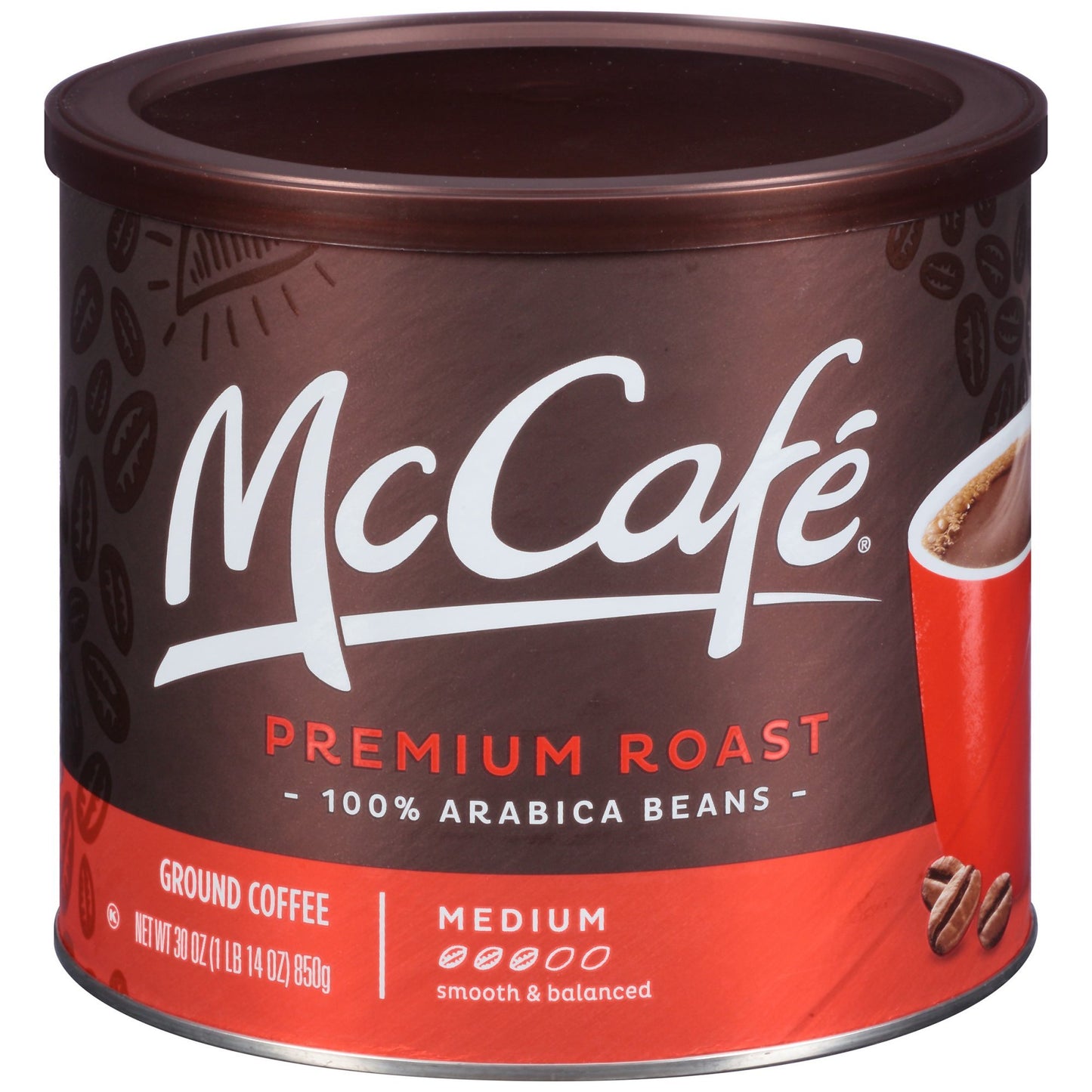 Mccafe Top-Grade Medium Roast Ground Coffee 30 Oz (850G) Canister