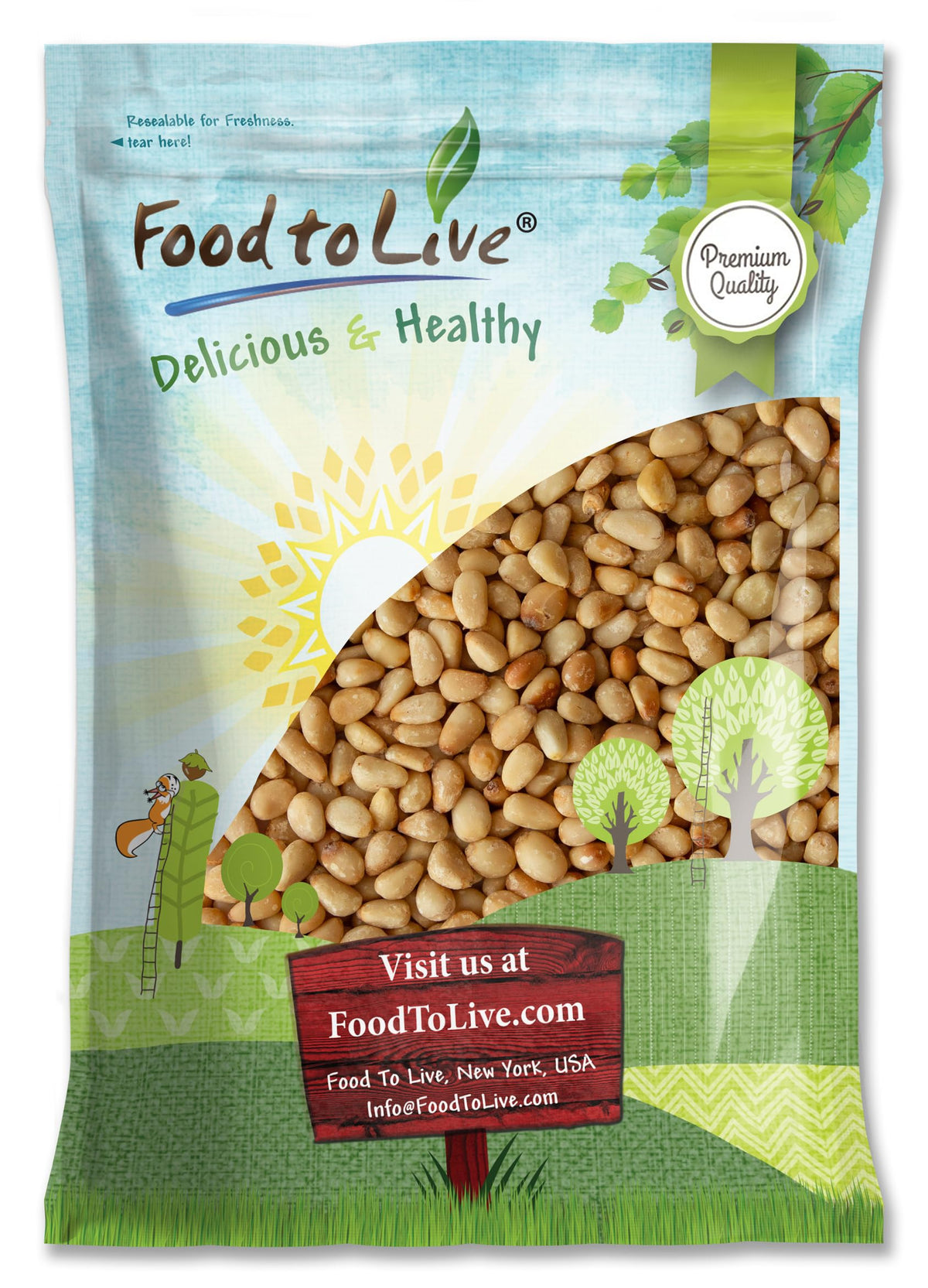 Food To Live Dry Roasted Pine Nuts With Himalayan Salt 8 Pounds - Oven Roasted Lightly Salted No Oil Added Perfect For Cooking Baking And Snacking Vegan Kosher Bulk