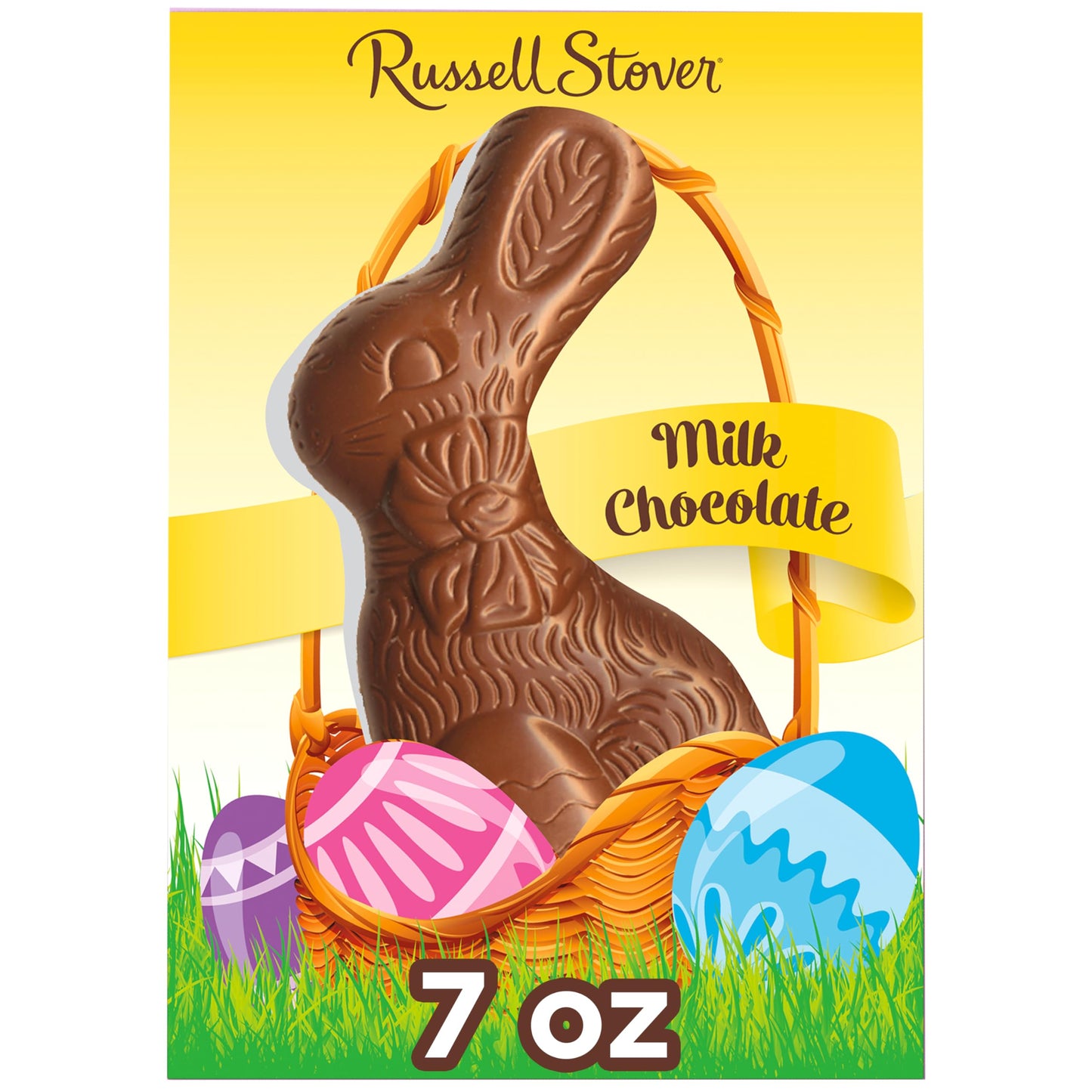 Russell Stover Rabbit, Solid Milk Chocolate, 7 Ounce (Pack of 12)