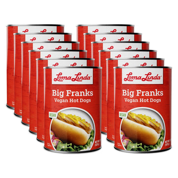 Vegan Meat Hot Dogs Alternative - Loma Linda Big Franks Plant-Based Sausages, Meatless Protein, Vegetarian Frankfurters, Non-GMO