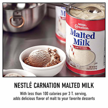 Carnation Malted Milk, Dry Shelf Stable Malted Milk, Great for Baking, Shakes, Sundaes, 2.72 lb Can