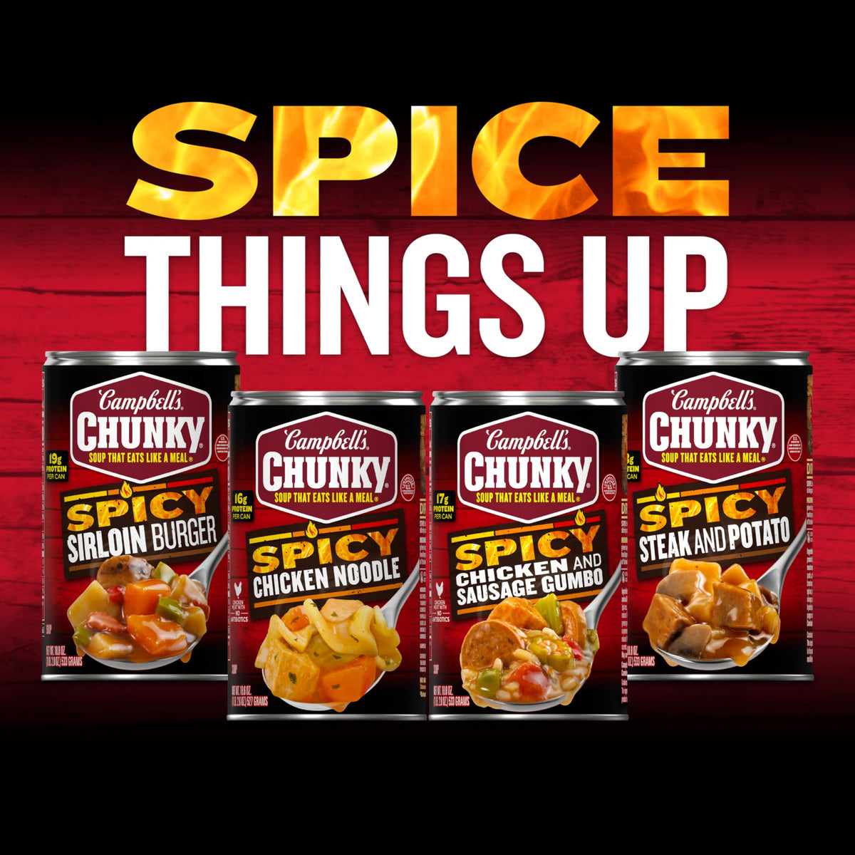 Campbells Chunky Spicy Sausage Mac Soup, 18.8 oz Can (12 Pack)
