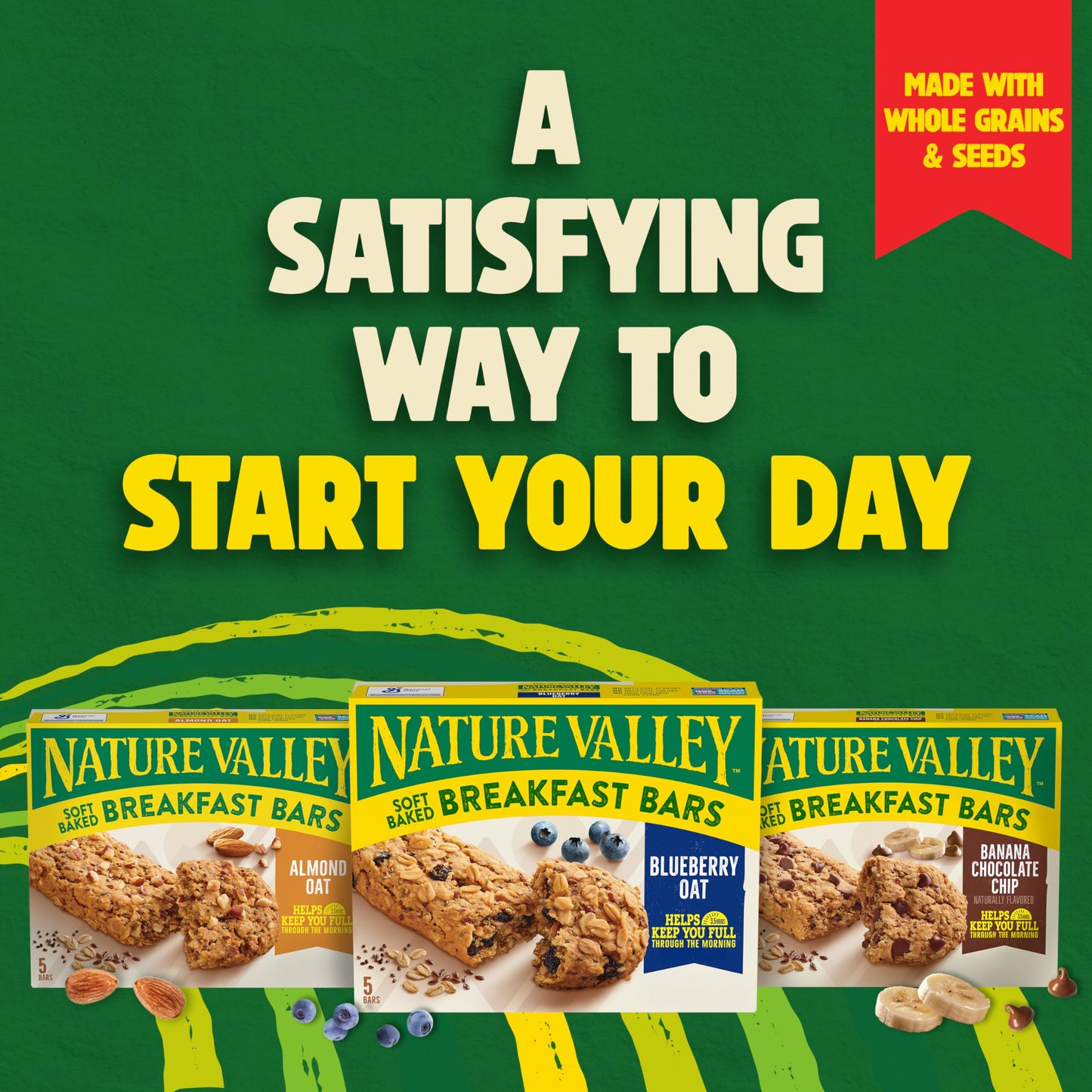 Nature Valley Soft Baked Breakfast Bars, Blueberry Oat, Morning Snacks, 5 Count, 8.85 Oz