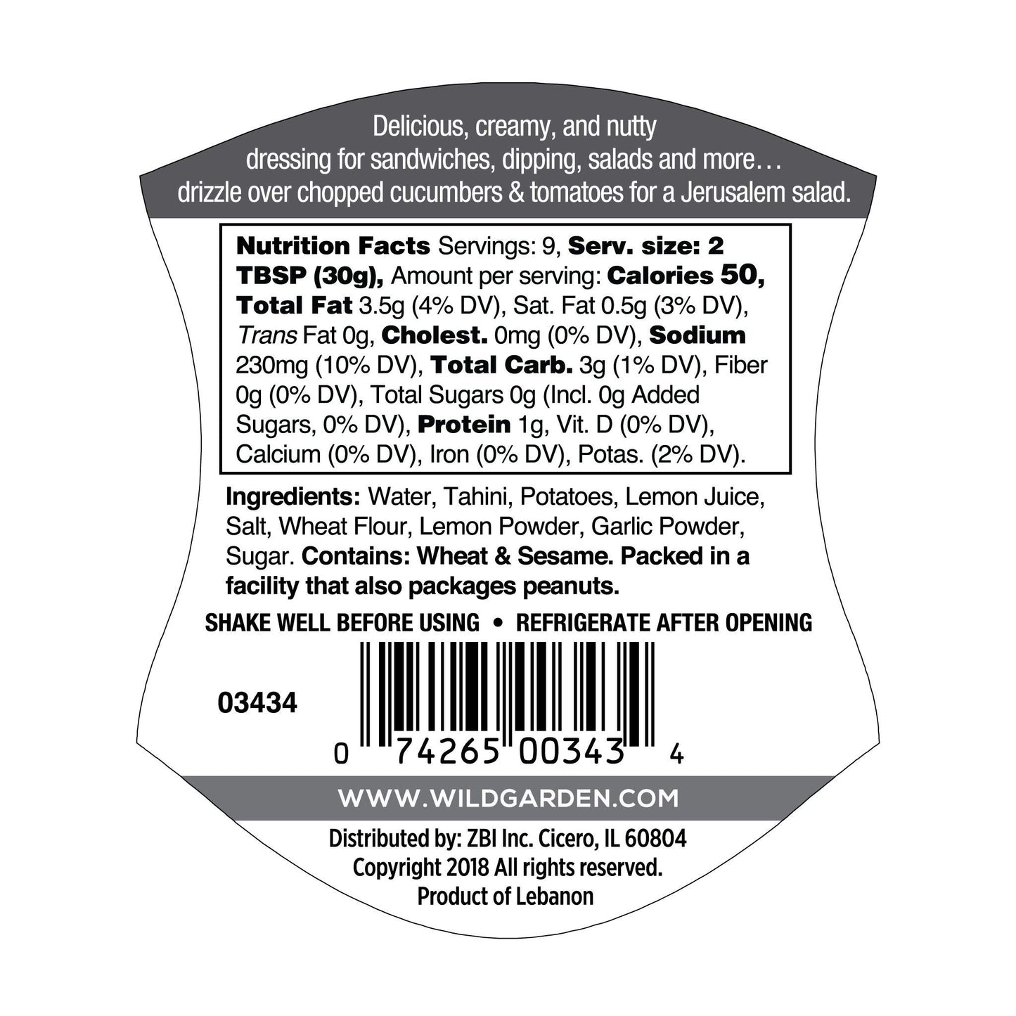 WG TAHINI TRADITIONAL ( 6 X 9.9 OZ )