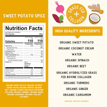 Serenity Kids 6+ Months Dairy-Free Smoothie Baby Food | USDA Organic | Grass Fed Collagen Protein | 3.5 Ounce BPA-Free Pouch | S