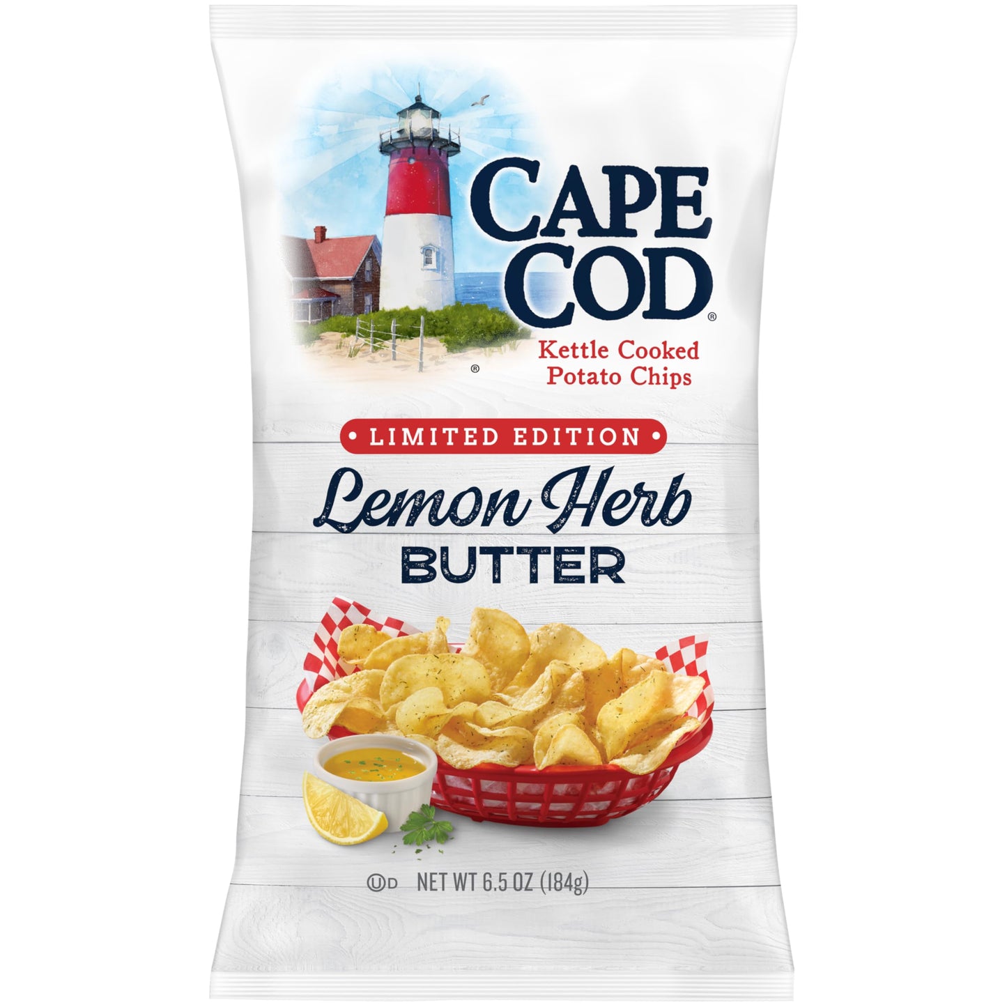 Cape Cod Lemon Herb Butter Potato Chips, 6.5 Oz Bag