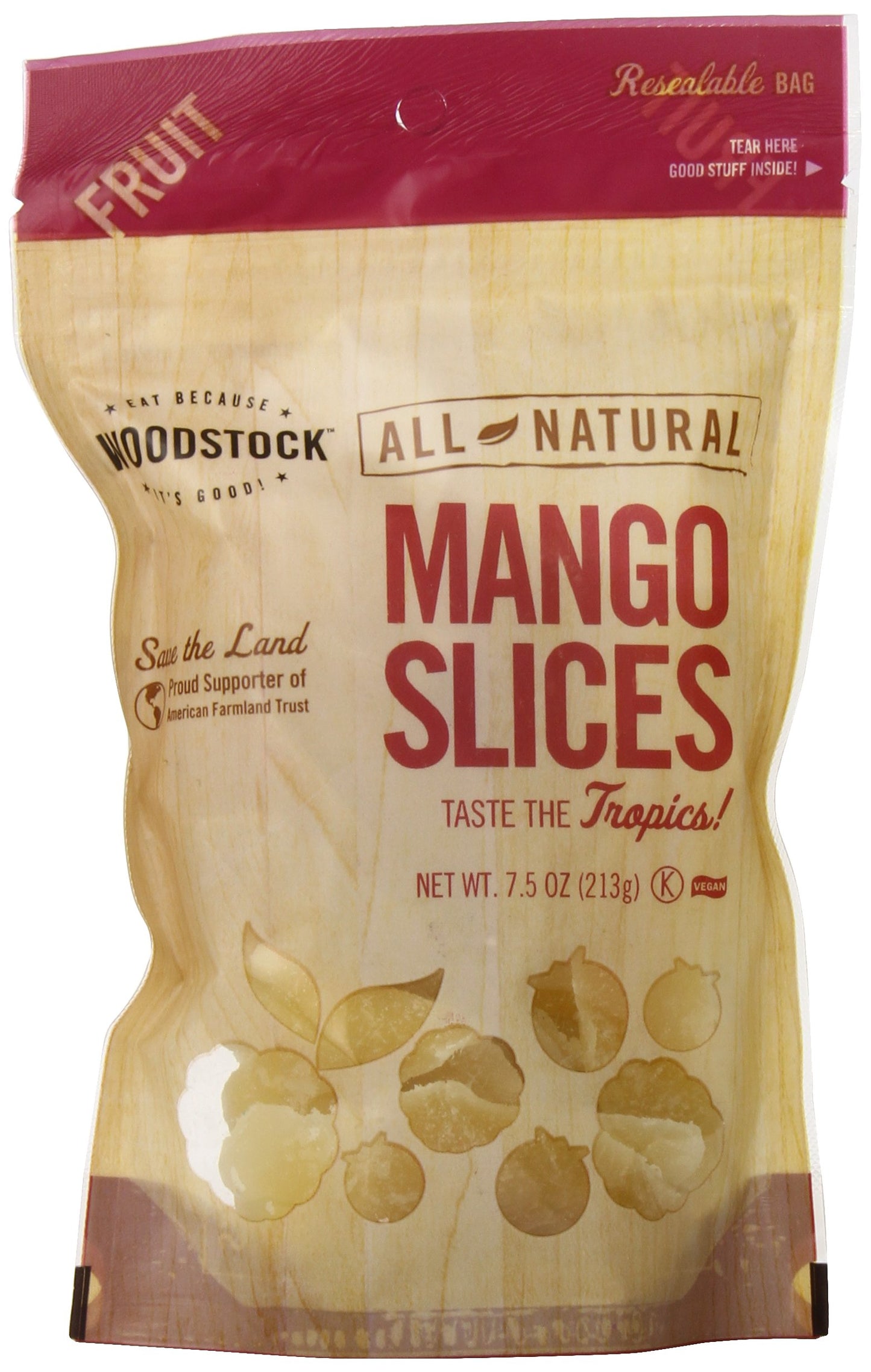 Woodstock All-Natural Mango Slices, Low Sugar, 7.5 Ounce