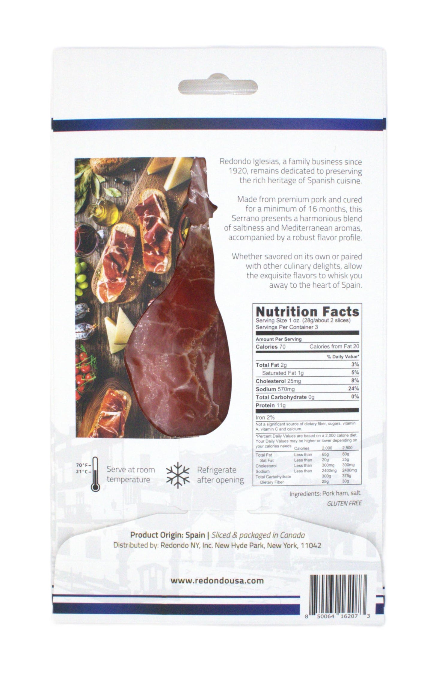 Serrano Ham Gran Reserva - 3 Oz Each - 16 Months Avg Curing Time - Authentic Jamon Serrano - Great Gift Or Special Occasion Snac