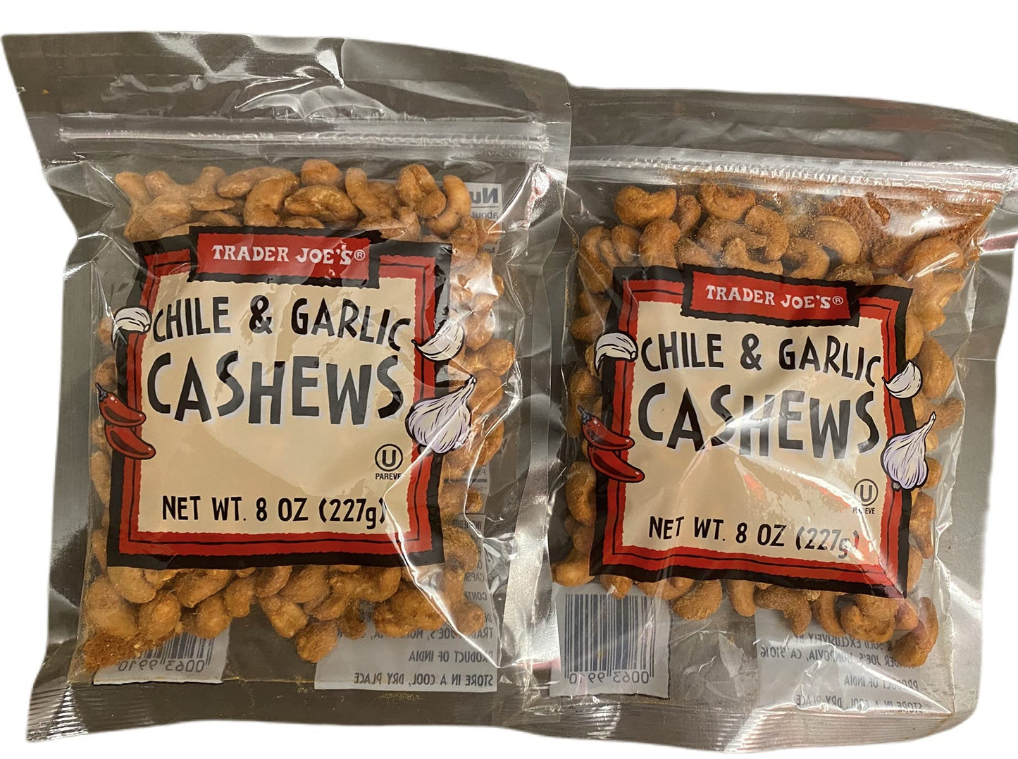 Trader Joes Chile & Garlic Cashews (Pack of 2)