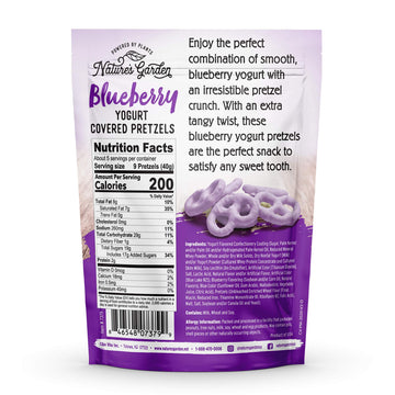 Natures Garden Blueberry Yogurt Covered Pretzels, No Trans Fat, Indulgent Snack, Flavored Pretzels – 7 Oz Bag (Pack Of 1)