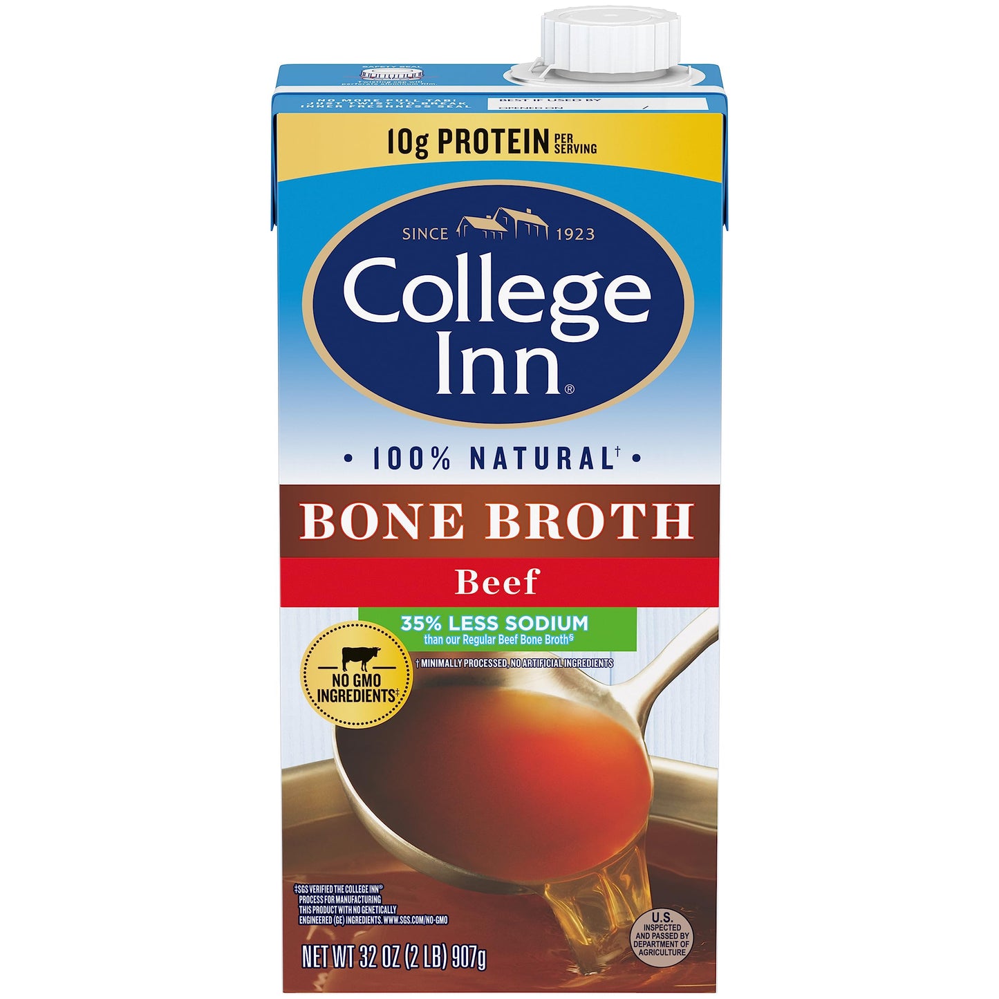 College Inn Beef Reduced Sodium Bone Broth 32 Oz. Carton