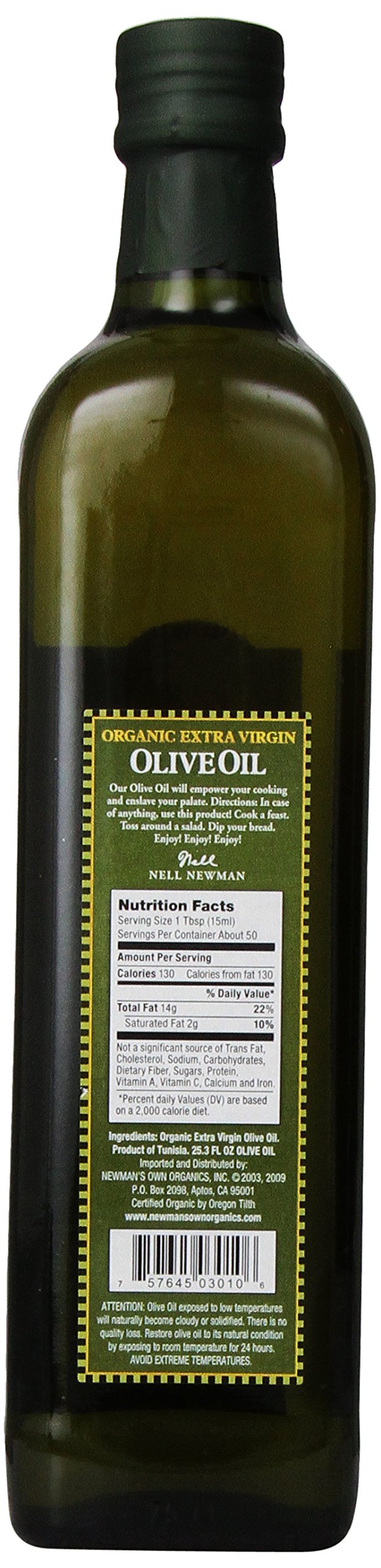 Newman'S Own Organic Extra Virgin Olive Oil, 25.3 Oz