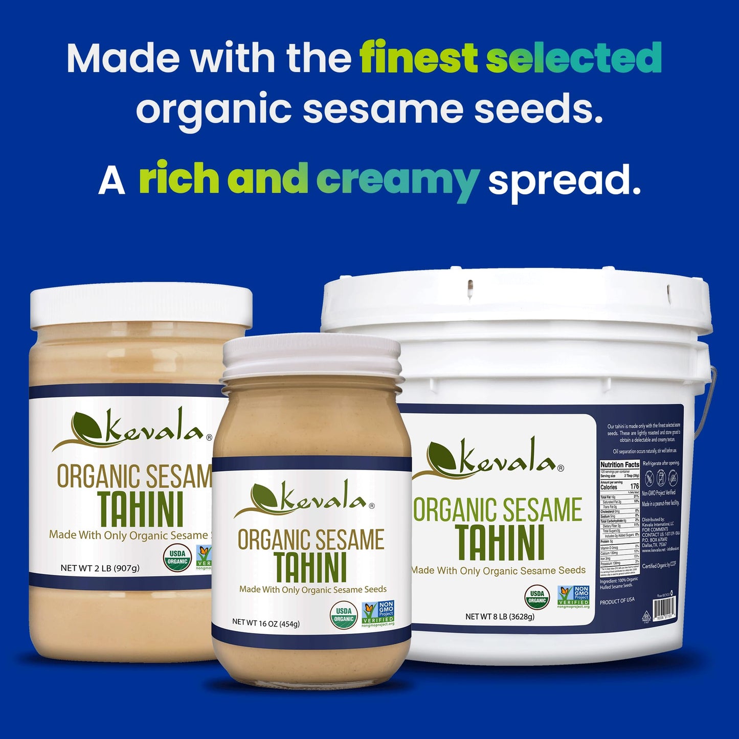 Kevala Organic Sesame Tahini, 32 Ounce