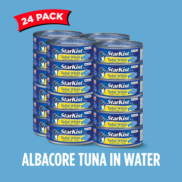 StarKist Solid White Albacore Tuna in Water, 5 oz (24 Pack) Canned Tuna Fish, Wild Caught, Gluten Free, Ready to Eat, Perfect fo