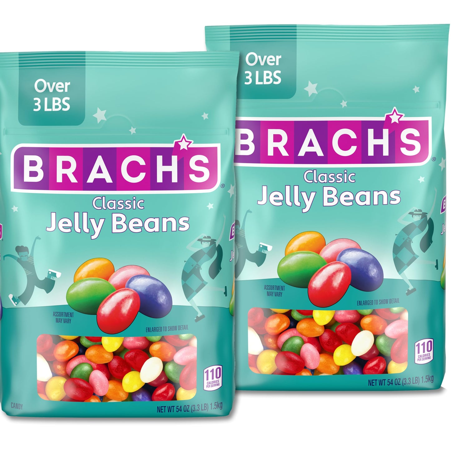 Brach s Classic Jelly Beans, Candy, Assorted Flavors, Bulk Bag, 54 oz (2 ct)