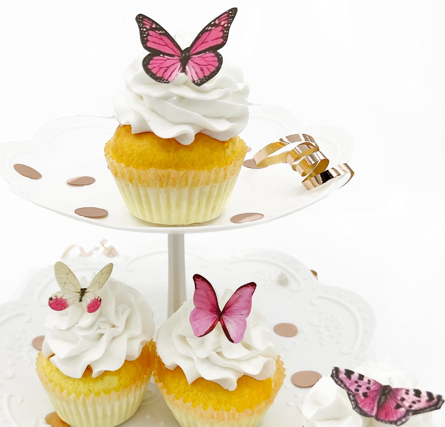Sugar Robot Inc. Edible Butterflies For Cake Decorating - Small Size Top-Grade Crafted In The Usa - Butterfly Cake And Cupcake Toppers Decoration (Pink)