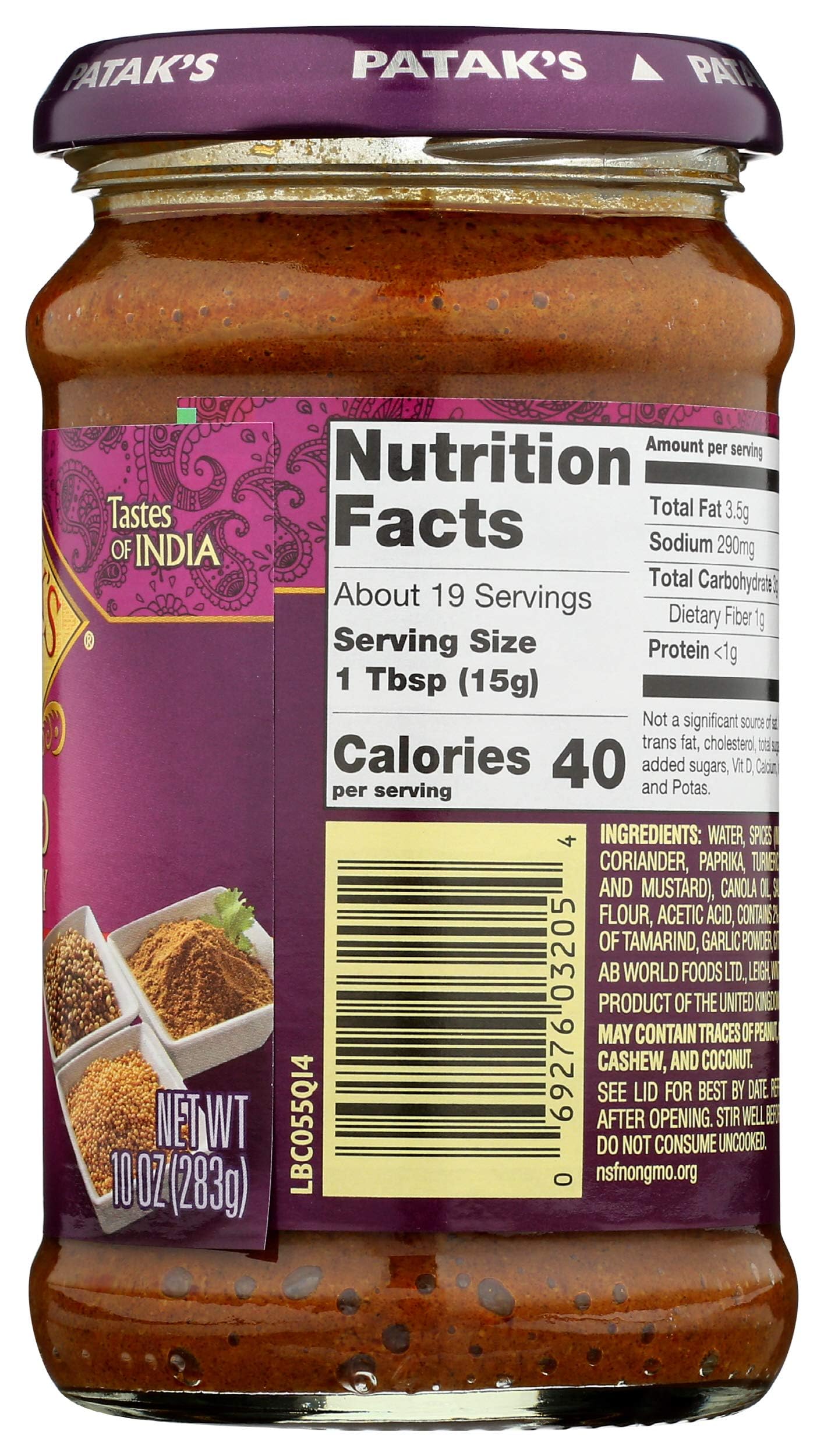 Pataks Mild Curry Paste 10 Oz