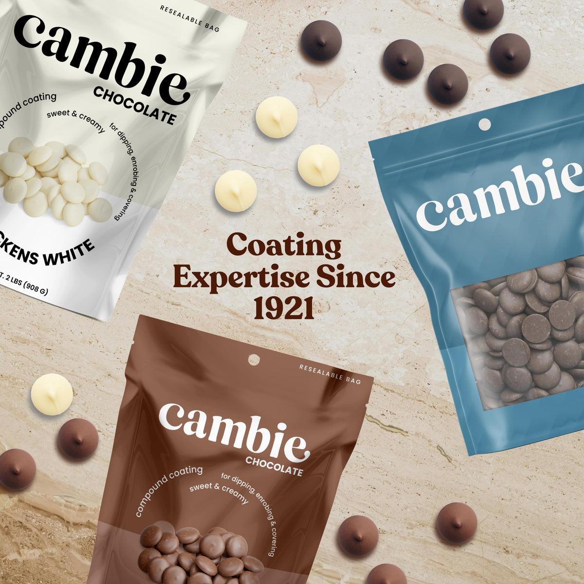 Merckens White Chocolate Melting Wafers by Cambie 5 Pounds of White Melting Chocolate Candy Melts & Baking Chocolate For Dipping Covering Desserts & Baking 5 lb