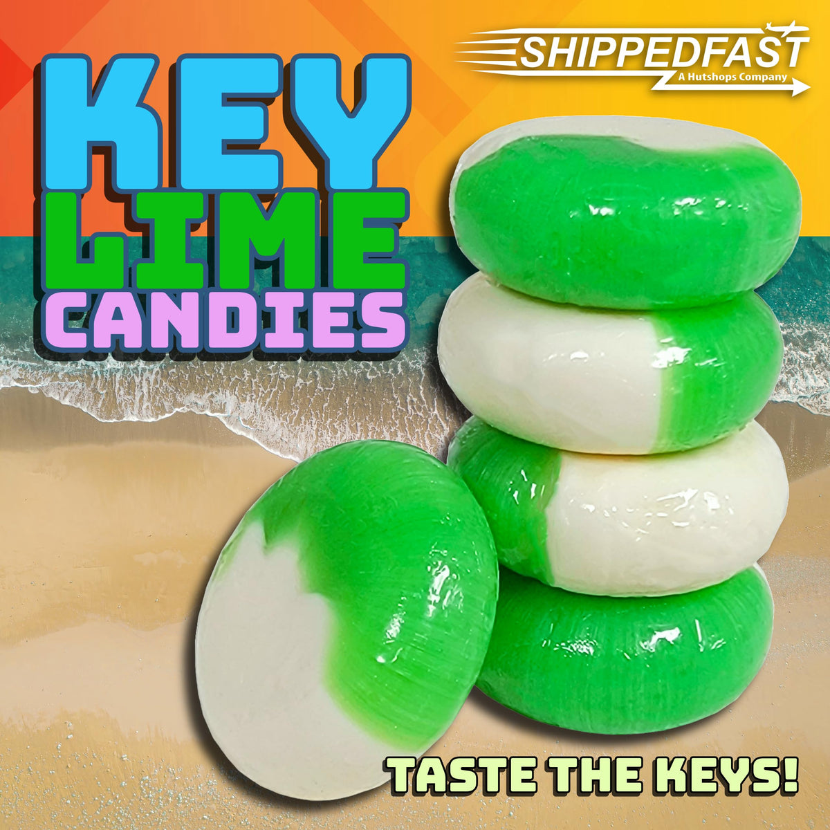 Shippedfast Key Lime Candies - Individually Wrapped Hard Candy, 2 Pound Bag, 28.194 cm Height