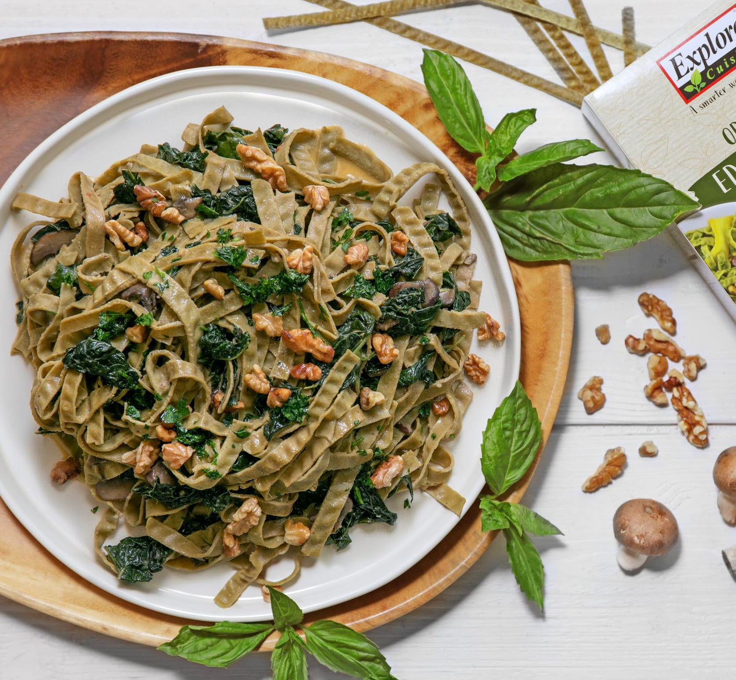 Explore Cuisine Organic Edamame & Mung Bean Fettuccine -Easy-to-Make Pasta - High in Plant-Based Protein - Non-GMO, Gluten Free,