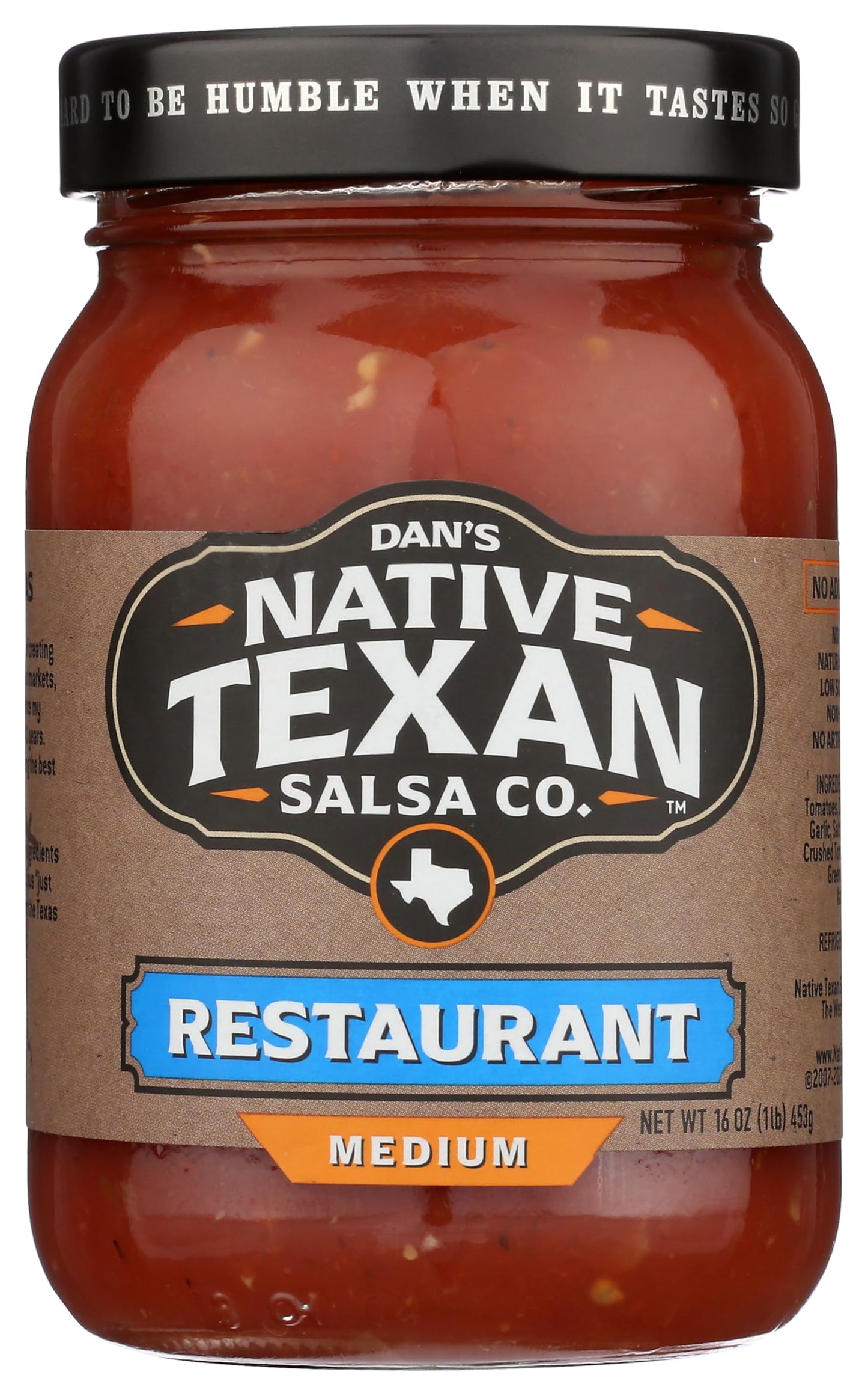 Native Texan Medium Restaurant Style Salsa 16 oz (Pack of 6)