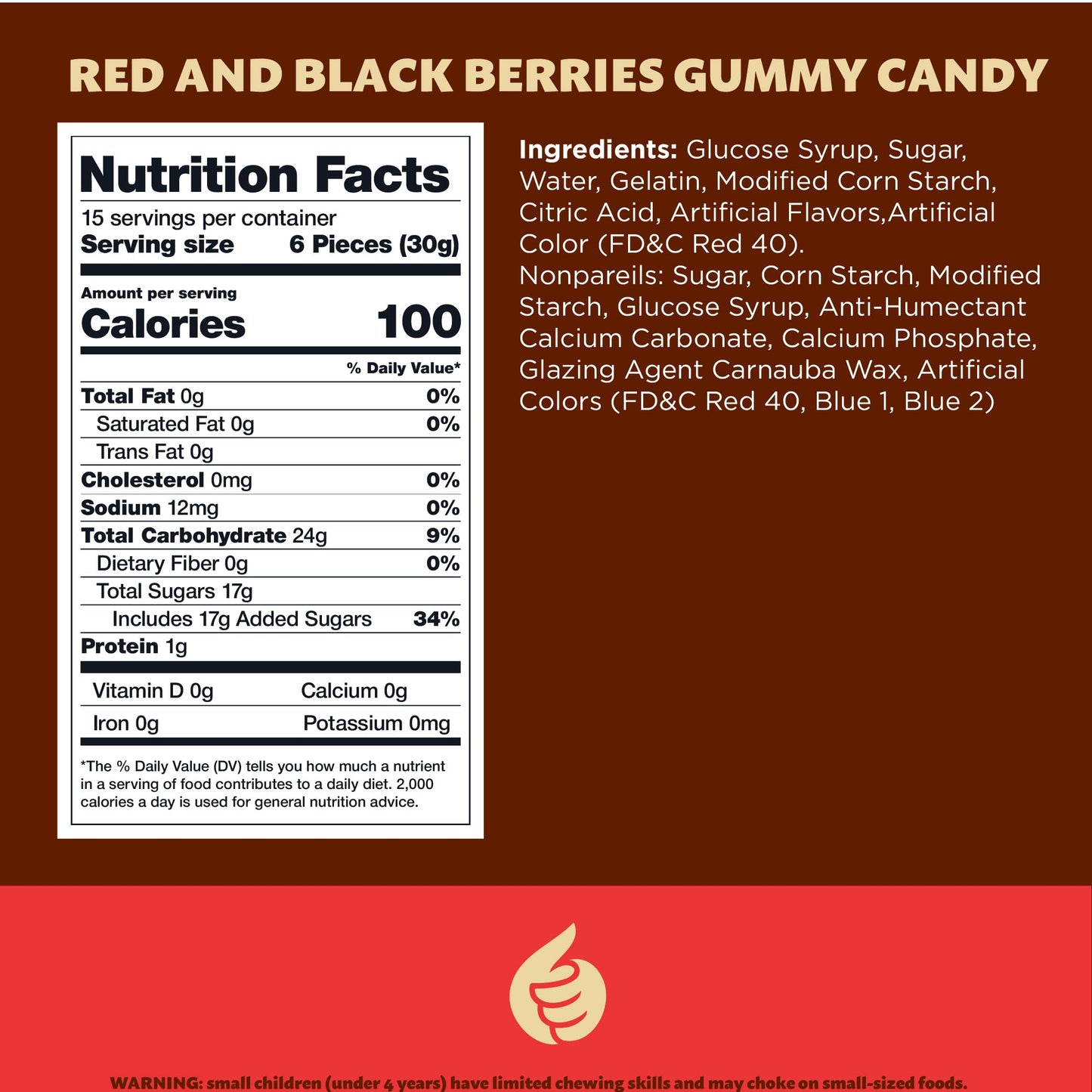 Berries Gummy Candy | 1-Pound Bag | Crunchy Raspberry And Blackberry Chews