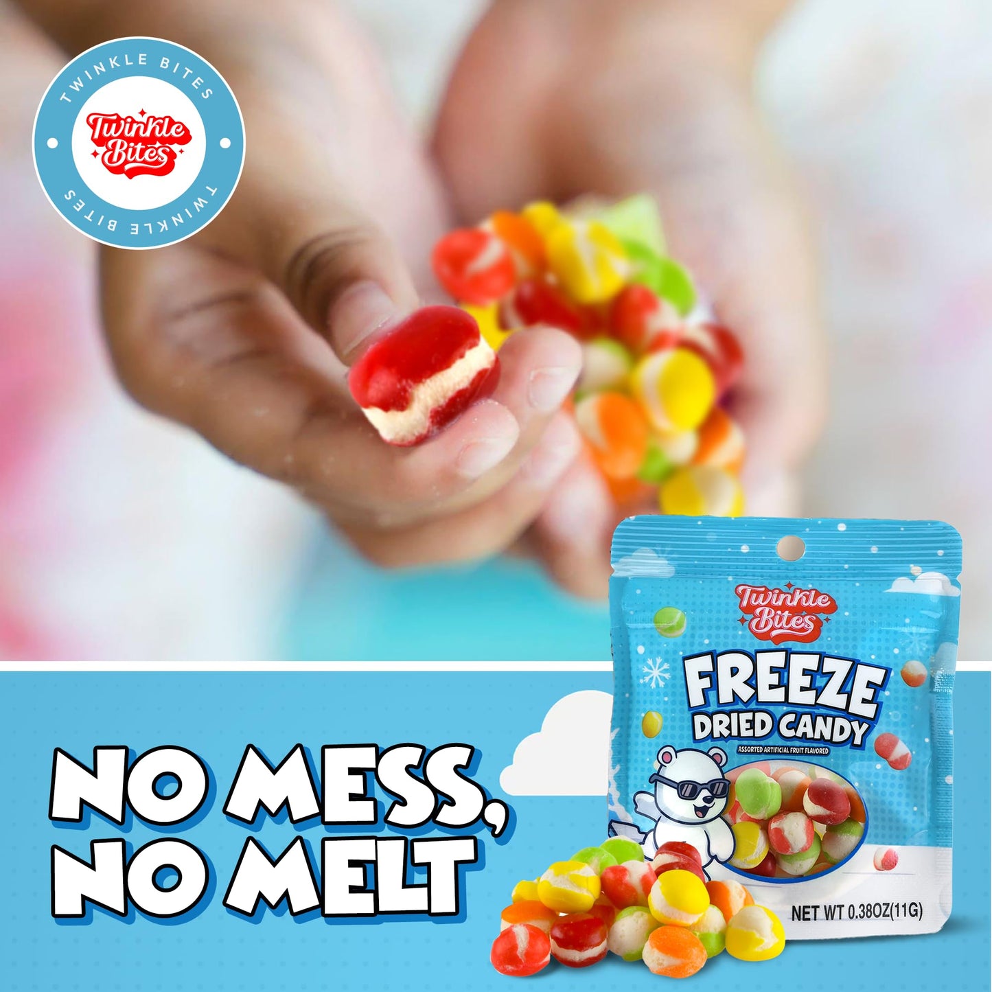 40 Pack Freeze Dried Candy- 10 Pcs Per Bag - Bulk Candy - Resealable Bag For, Kids, Adults, School, Party, Birthday, 5 Delicious