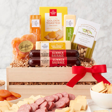 Hickory Farms Farmhouse Meat And Cheese Gift Basket | Charcuterie Food | Summer Sausage | Fathers Day | Mothers Day | Easter | Christmas | Holiday | Housewarming | Gourmet | Sympathy | Care Package?