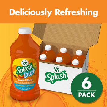 V8 Splash Diet Tropical Blend Juice Drink, 64 Fl Oz (Pack of 6)