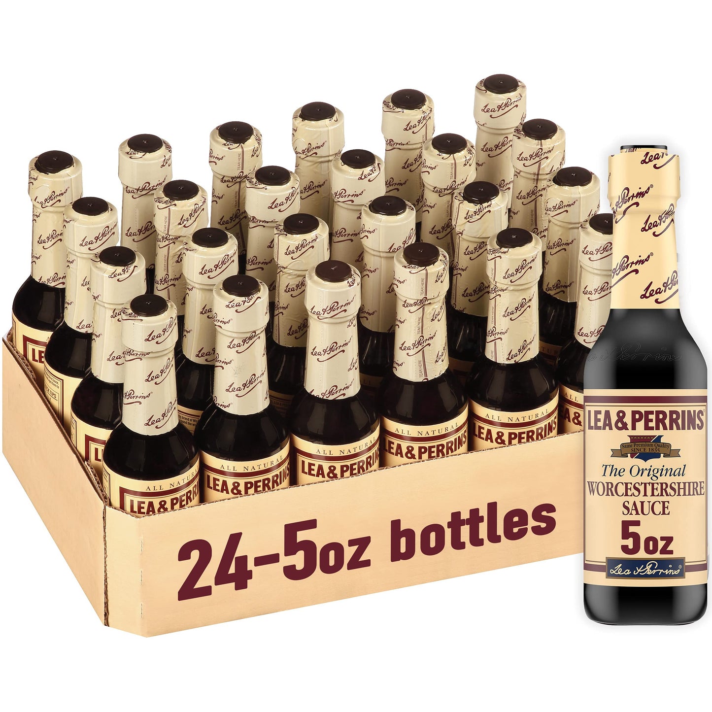Lea & Perrins The Original Worcestershire Sauce (24 ct Pack, 5 fl oz Bottles)