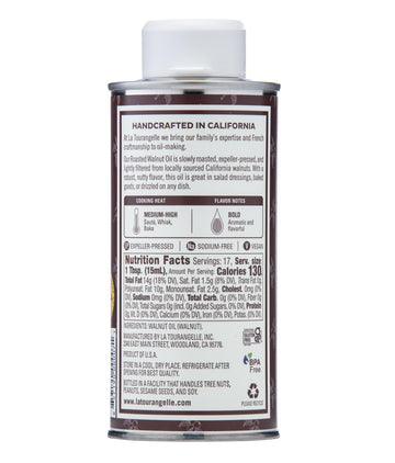 La Tourangelle, Roasted Walnut Oil, Plant-Based Source Of Omega-3 Fatty Acid, Cooking, Baking, & Beauty, 8.45 Fl Oz
