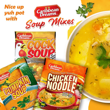 Caribbean Dreams Jamaican Cock Soup Mix, 50g, Pack of 10 - Flavorful, Easy-to-Prepare Soup Mix for Authentic Jamaican Taste