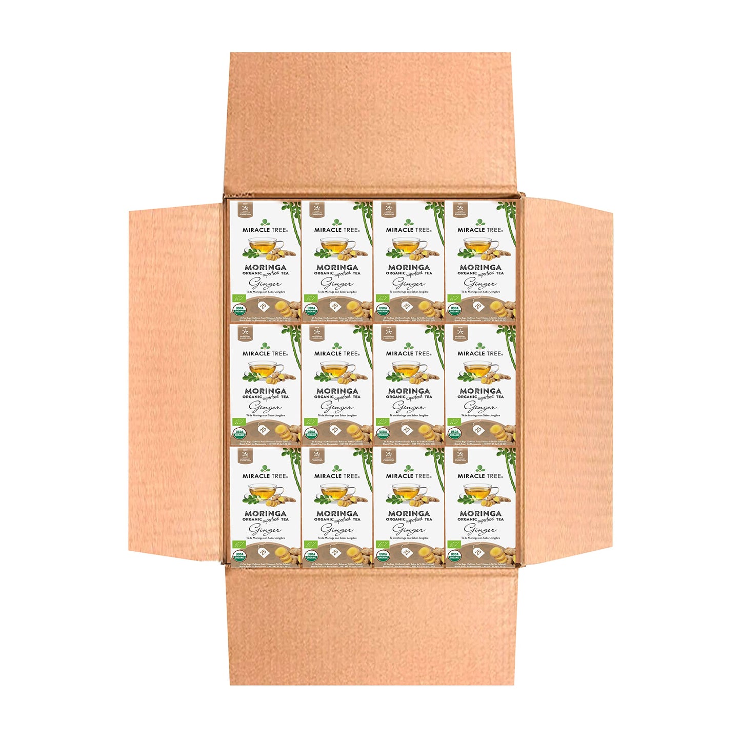 Effectivetree - 12 Count Of Organic Moringa Superfood Tea 25 Individually Sealed Tea Bags Flavor Blendger (Keto Detox Energy/Immunity Booster Vegan Gluten-Free Organic Non-Gmo Energy Blend-Free)
