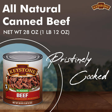Keystone Meats All Natural Canned Beef 28 Ounce Long Term Shelf Life Emergency Survival Food Canned Meat | Fully Cooked Ready To Eat Family Pack Of 1
